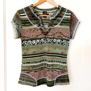 ANAC Designed by Kimi Floral Short Sleeve Top